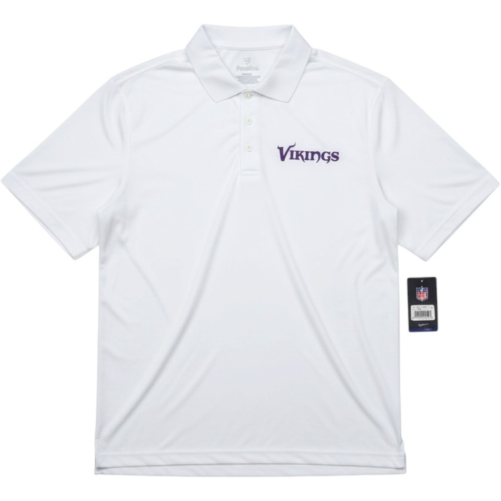 Minnesota Vikings NWT Fanatics Polo Shirt White Men's XL NFL Licensed Golf Tee